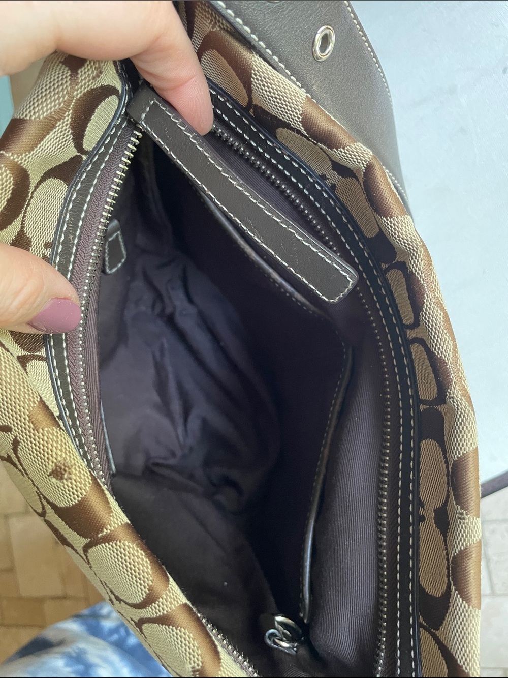 Coach Signature Canvas Hobo Bag in Brown/Tan 6076 - Picture 15 of 15